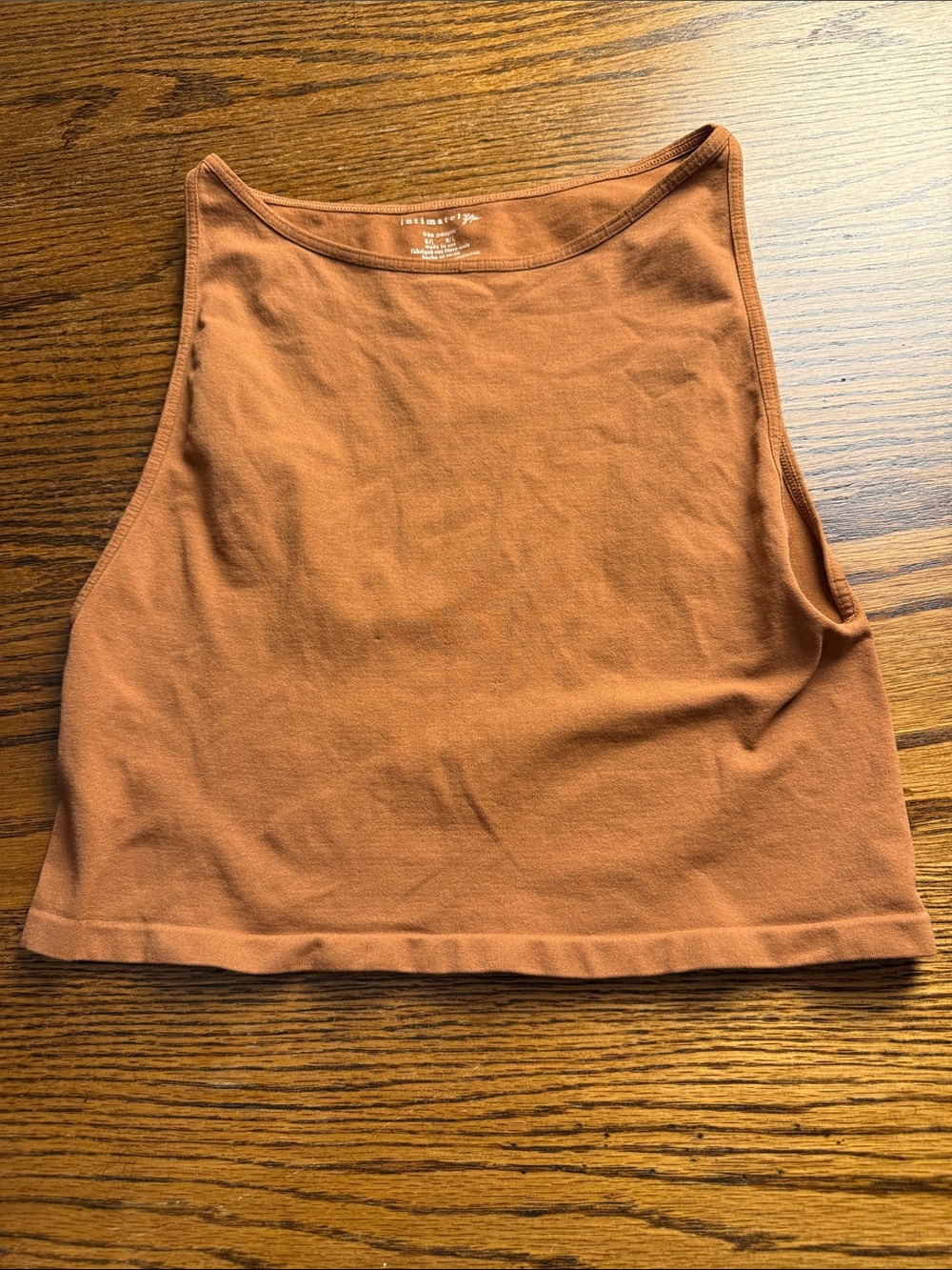 Intimately Free People Seamless Boat Neck Crop Tank Rust Brown M/L